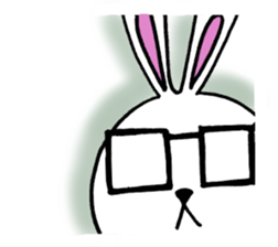 Rabbit Taro with glasses sticker #4083819