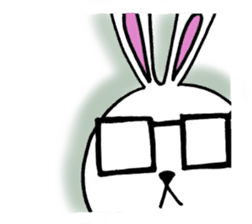 Rabbit Taro with glasses sticker #4083819