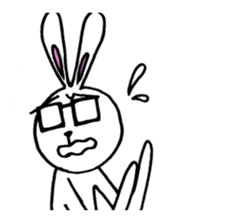 Rabbit Taro with glasses sticker #4083820