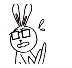 Rabbit Taro with glasses sticker #4083820
