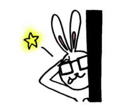 Rabbit Taro with glasses sticker #4083822