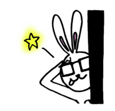 Rabbit Taro with glasses sticker #4083822