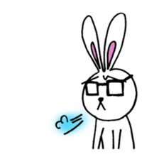 Rabbit Taro with glasses sticker #4083823