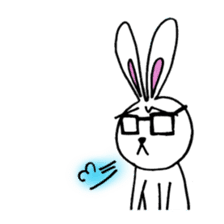 Rabbit Taro with glasses sticker #4083823