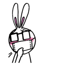 Rabbit Taro with glasses sticker #4083826