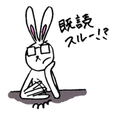 Rabbit Taro with glasses sticker #4083827