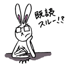 Rabbit Taro with glasses sticker #4083827