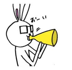 Rabbit Taro with glasses sticker #4083828