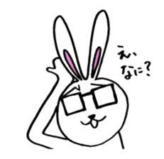 Rabbit Taro with glasses sticker #4083829
