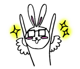 Rabbit Taro with glasses sticker #4083830