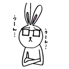 Rabbit Taro with glasses sticker #4083831