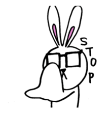 Rabbit Taro with glasses sticker #4083832