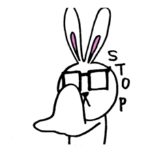 Rabbit Taro with glasses sticker #4083832