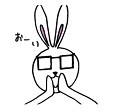 Rabbit Taro with glasses sticker #4083834