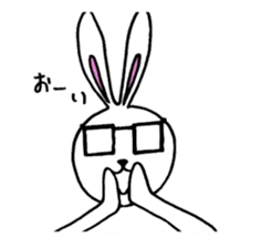 Rabbit Taro with glasses sticker #4083834