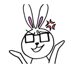 Rabbit Taro with glasses sticker #4083836