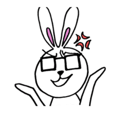 Rabbit Taro with glasses sticker #4083836