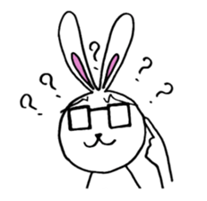 Rabbit Taro with glasses sticker #4083837