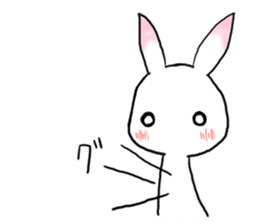 Rabbit of the pink ear 2 sticker #4085004