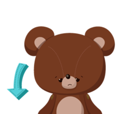 Basic set of a cute bear sticker #4086214