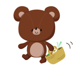 Basic set of a cute bear sticker #4086225