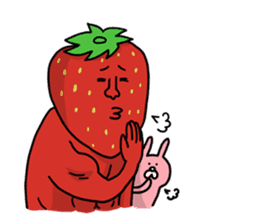 Strawberry muscle man sticker #4086962