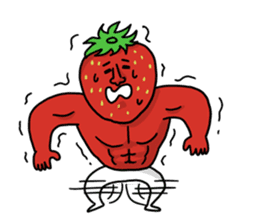 Strawberry muscle man sticker #4086963