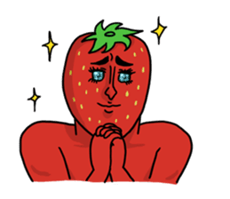 Strawberry muscle man sticker #4086967