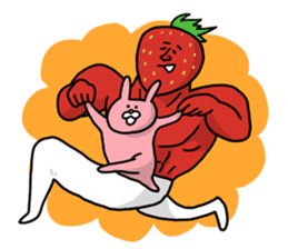 Strawberry muscle man sticker #4086968