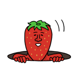 Strawberry muscle man sticker #4086972