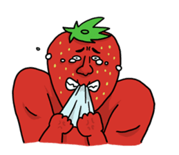 Strawberry muscle man sticker #4086977