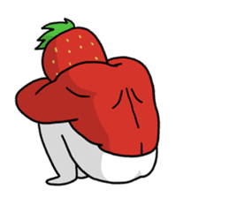 Strawberry muscle man sticker #4086982