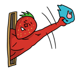 Strawberry muscle man sticker #4086984