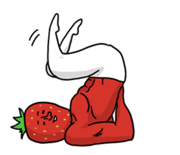 Strawberry muscle man sticker #4086987