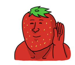 Strawberry muscle man sticker #4086990