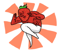Strawberry muscle man sticker #4086993