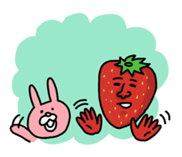 Strawberry muscle man sticker #4086999