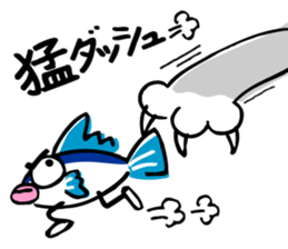 Cat Nyanta and fish Aoemon sticker #4088997