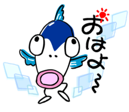 Cat Nyanta and fish Aoemon sticker #4088999