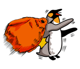 Red Penguin baby sticker #4090203