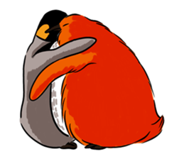 Red Penguin baby sticker #4090214