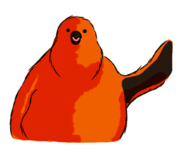 Red Penguin baby sticker #4090223