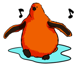 Red Penguin baby sticker #4090224