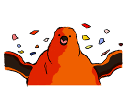 Red Penguin baby sticker #4090229