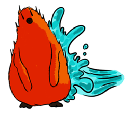 Red Penguin baby sticker #4090239