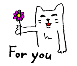 The loose white cat sticker #4091282