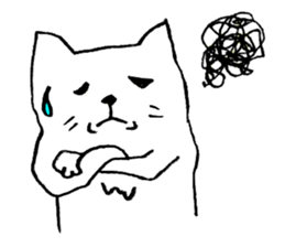 The loose white cat sticker #4091292