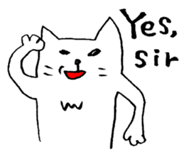 The loose white cat sticker #4091315