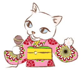Kimono cat girls sticker #4092606