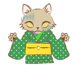 Kimono cat girls sticker #4092609